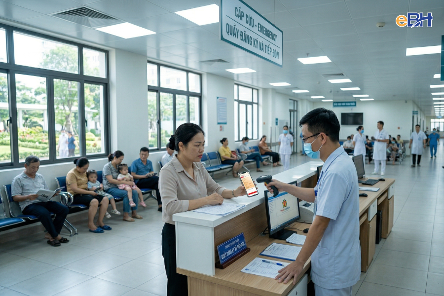 Người dân có thể sử dụng VssID hoặc VNeID để làm thủ tục cấp cứu tại bệnh viện.